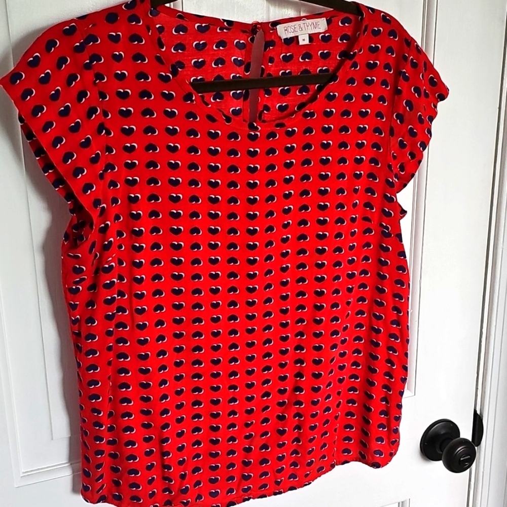 Rose & Thyme Red and Navy Heart Shirt